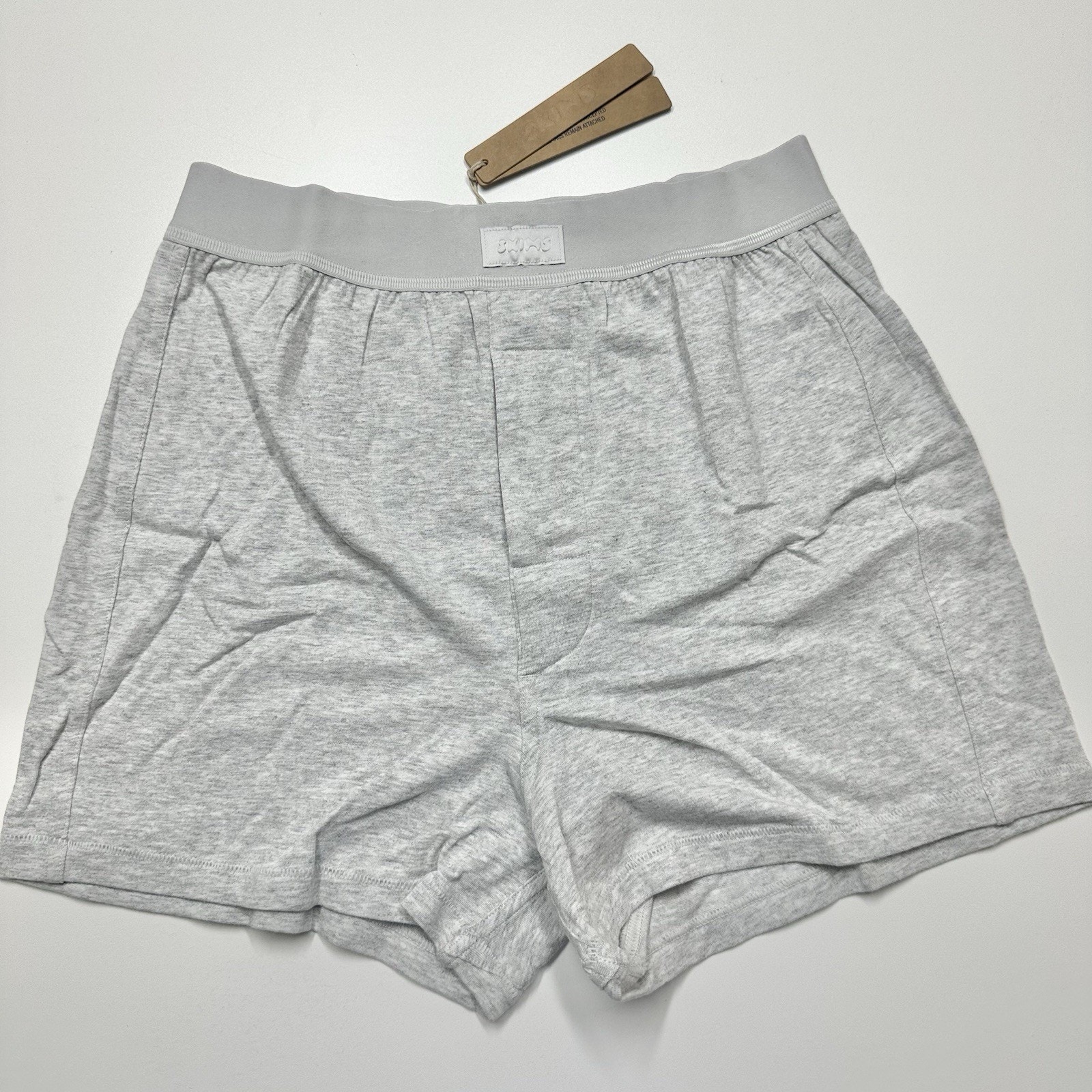 Skims Boyfriend Loose Boxer In Light Heather Grey Xxs “Measurements Included”